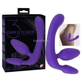 Triple strap-on dildo (purple)