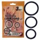 Silicone penis ring trio - black