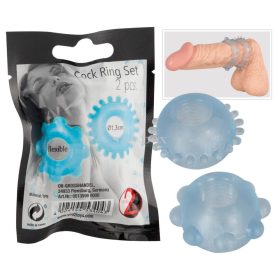 Penis ring duo (translucent blue)