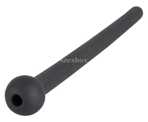 Dilator Piss Play - hollow silicone urethral dilator dildo (black)
