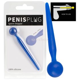   Dilator Sperm Stopper - Spherical silicone urethral dilator dildo (blue)
