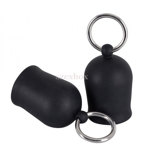 Balck Velvet - fém gyűrűs bimbószívó (fekete)