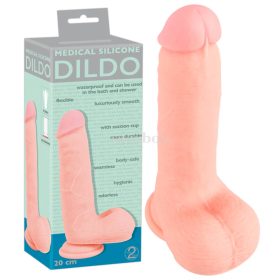 Medical - straight medical silicone dildo (20cm) - natural