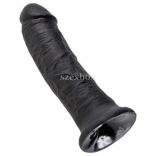 King Cock 8 tapadótalpas dildó 20cm fekete