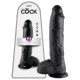King Cock 10 inch black realistic dildo – dominant look