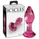 Icicles - kúpos üveg anál dildó (pink)