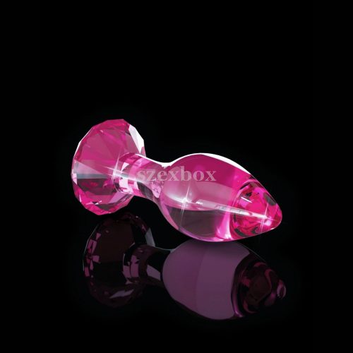 Icicles - kúpos üveg anál dildó (pink)