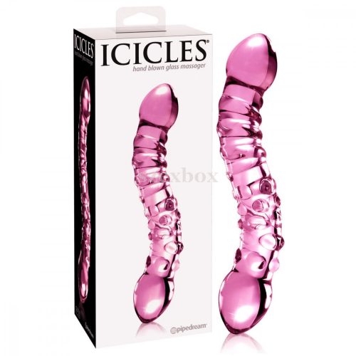 Icicles No. 55 - kétvégű, G-pont üveg dildó