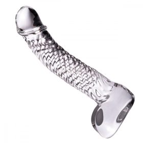 Icicles No. 61 - testicular glass dildo with penis