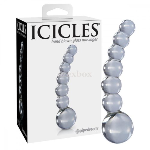 Icicles No. 66 - curved, spherical, glass dildo