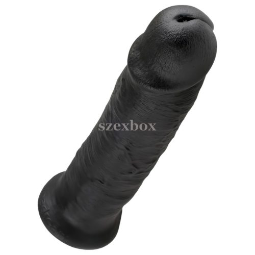 King Cock 10 tapadótalpas dildó 25cm fekete