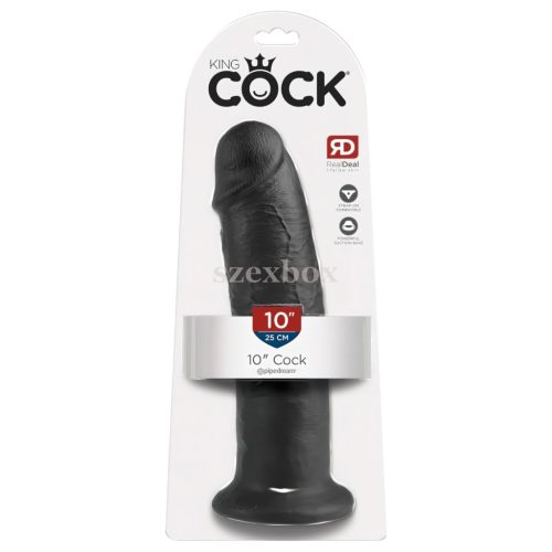 King Cock 10 tapadótalpas dildó 25cm fekete