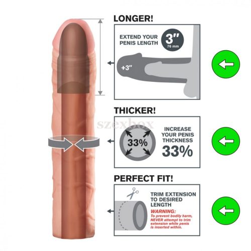 Fantasy X-tensions Perfect 3 péniszköpeny 22,8cm