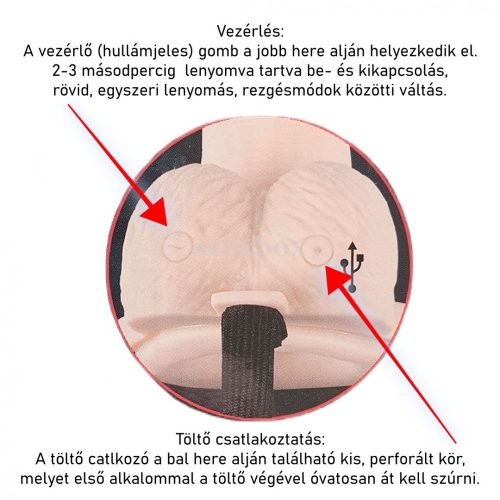 You2Toys Strap-on akkus, üreges, felcsatolható vibrátor