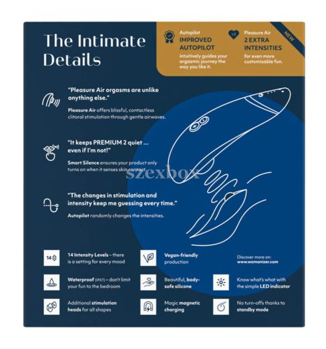 Womanizer Premium 2 Blue – Luxury Clitoral Stimulator