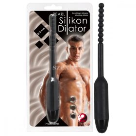   Pearl Dilator - black, spherical, silicone urethra vibrator 8mm