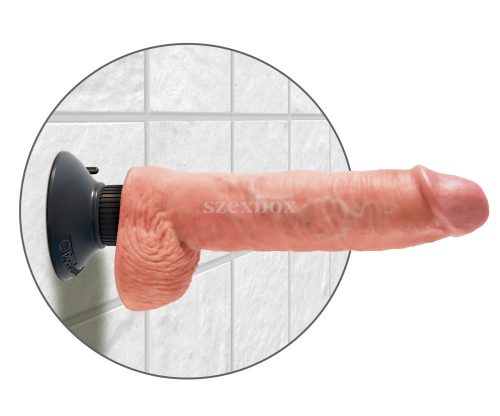 King Cock 10 - Flexible, testicular, clamp-on vibrator 25cm natural