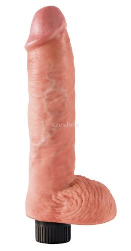 King Cock 10 - Flexible, testicular, clamp-on vibrator 25cm natural