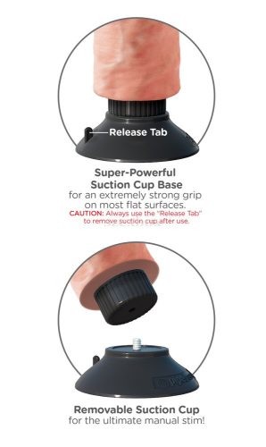 King Cock 10 - Flexible, testicular, clamp-on vibrator 25cm natural