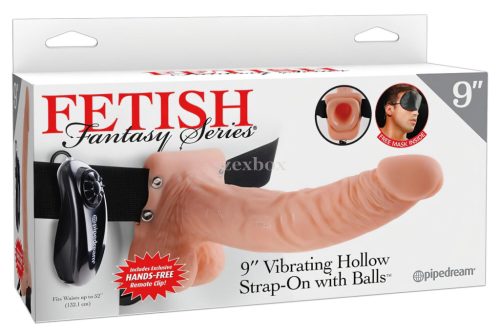 Fetish Strap-on 24cm felcsatolható, vibráló natúr dildó