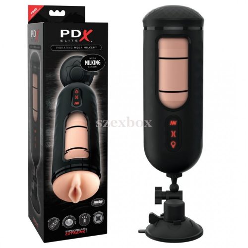 PDX Elite Mega Milker vibráló, péniszfejő punci maszturbátor