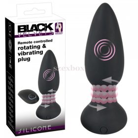   Black Velvet akkus, rádiós, forgó gyöngyös anál vibrátor