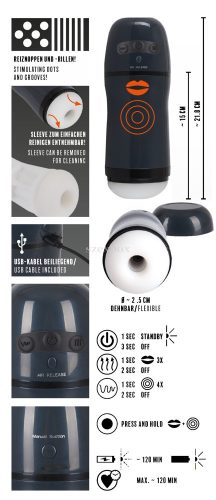 Rebel 2in1 szívó, vibráló maszturbátor 