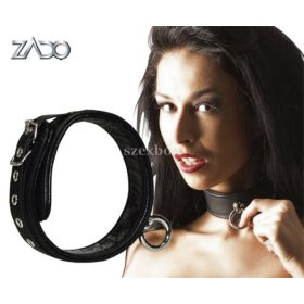 Bőr nyakpánt - fekete