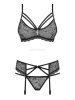 Obsessive rhinestone lace lingerie set