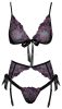 Kissable Pink-purple embroidered bra set