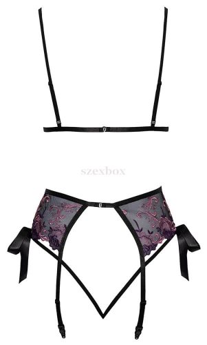 Kissable Pink-purple embroidered bra set