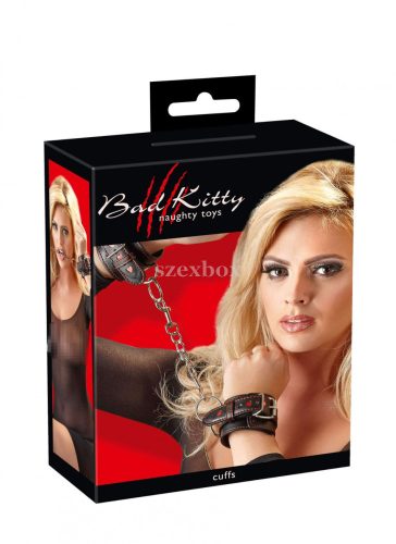 Bad Kitty - heart shackles (black-red)