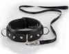 Bad Kitty - spiked studded collar with leash (black)