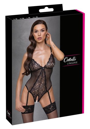 Cottelli garter lace open body