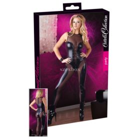 Sleeveless, shiny dominatrix overall