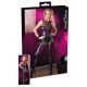 Sleeveless, shiny dominatrix overall