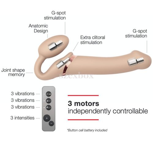 Strap-on-me radio-controlled, strapless attachable vibrator