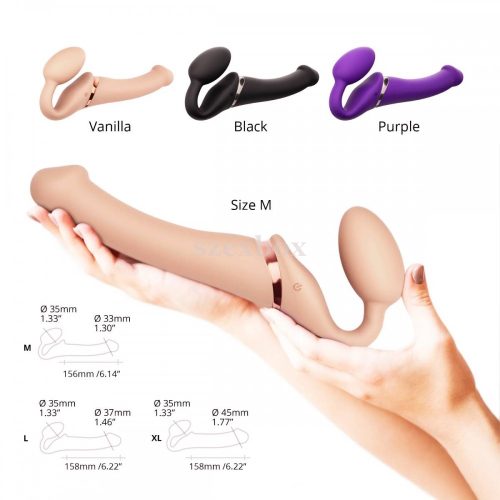 Strap-on-me radio-controlled, strapless attachable vibrator