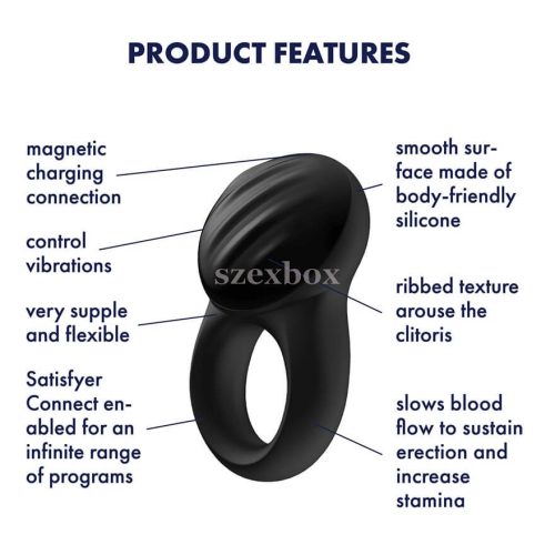 Satisfyer Signet Ring smart, rechargeable, vibrating penis ring