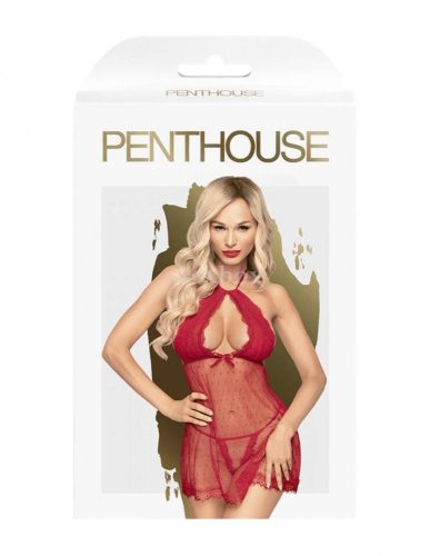 Penthouse Libido Boost polka dot halterneck babydoll with thong