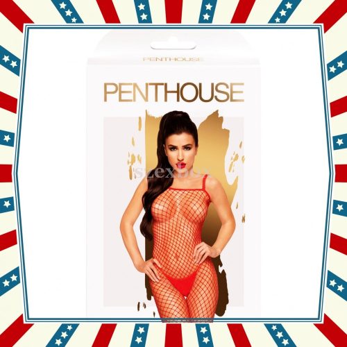 Penthouse Body Search open red necc jumpsuit