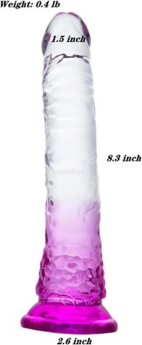 Clamp-on dildo 18cm purple-translucent