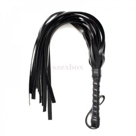 imitation leather whip black 42cm