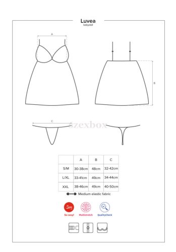 Obsessive Luvae floral rhinestone nightdress with thong