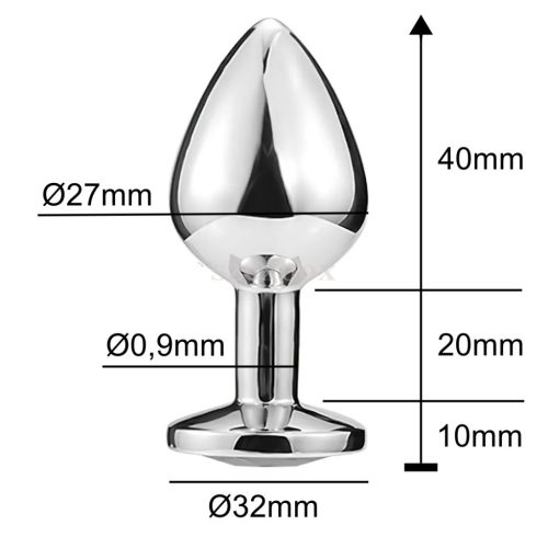 Sexbox silicone anal plug with heart-shaped pink stone Ø27mm