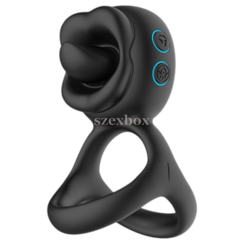 SzexBox vibrációs péniszgyűrű csikló izgató nyelvecskével