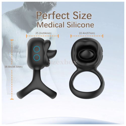 SzexBox vibrációs péniszgyűrű csikló izgató nyelvecskével