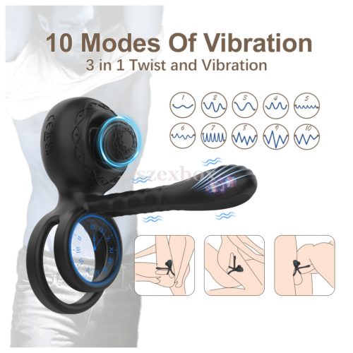 SzexBox vibrating penis ring with g-spot and clitoral stimulator