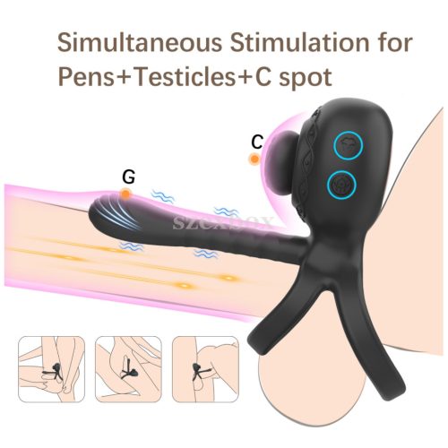 SzexBox vibrating penis ring with g-spot and clitoral stimulator