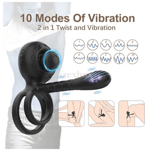 SzexBox vibrating penis ring with g-spot and clitoral stimulator